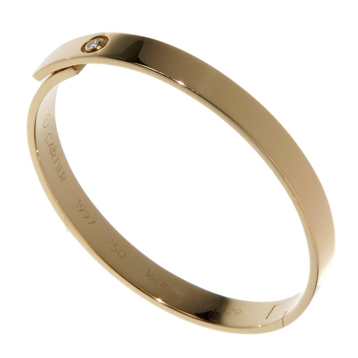 Cartier Diamond Gold Bangle Bracelet For Sale at 1stDibs